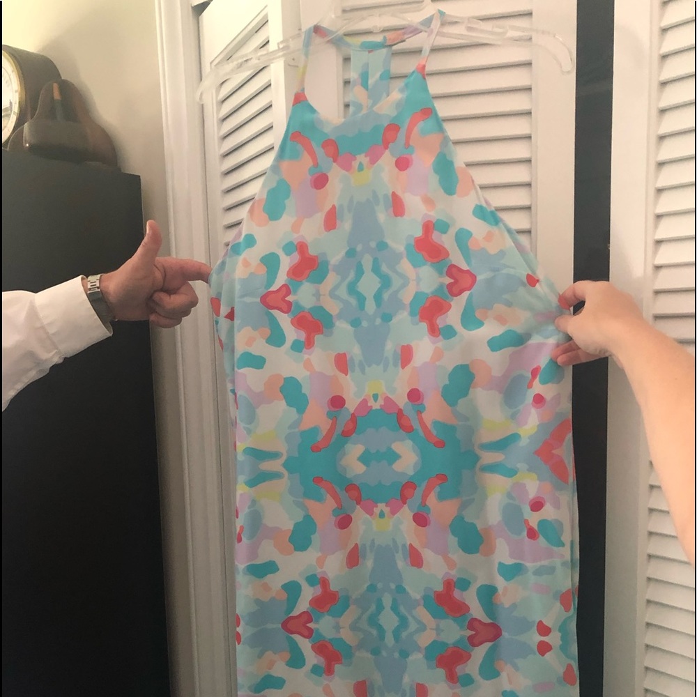 Annie Griffin watercolor silk dress - size small